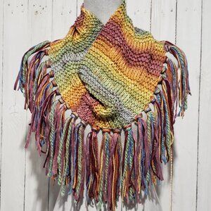 NEW Hand Knitted Boho Cowl Scarf Indie Artsy Festival Hippie Glam Women's Chic